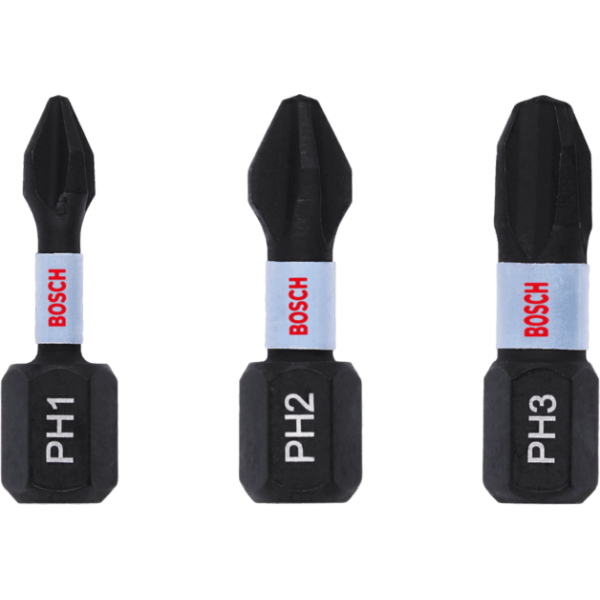 Битове блистер Impact Control PH1/PH2/PH3, 25 mm, 3 броя BOSCH 2608522470