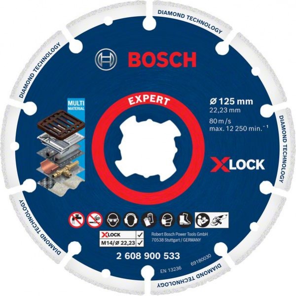 Диамантен диск за метал X-LOCK Ø125 BOSCH 2608900533