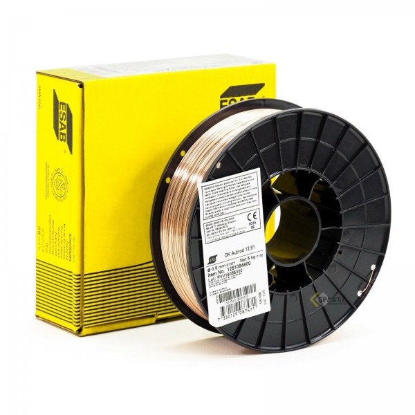 Тел за заваряване на нелегирани стомани ESAB OK Autrod 12.51 - Ø0.8mm 5kg