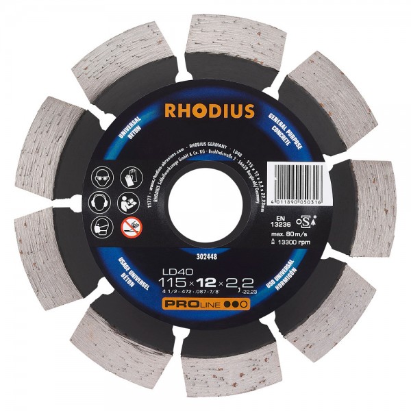 Диамантен диск за бетон RHODIUS LD40 Ø180 - 302452
