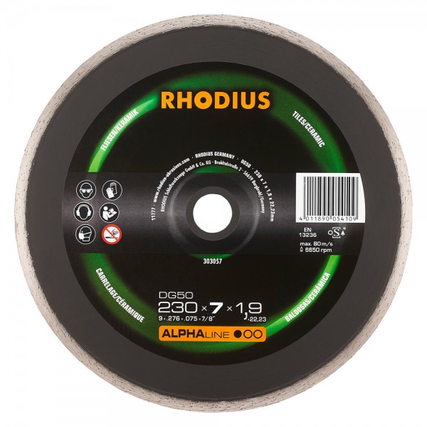 Диамантен диск за плочки и керамика RHODIUS DG50 Ø115 - 303053