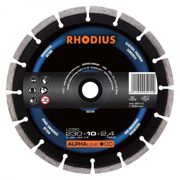 Диамантен диск за бетон RHODIUS LD50 Ø300 - 303446