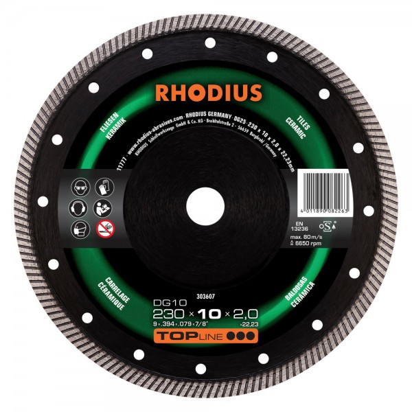 Диамантен диск за плочки и керамика RHODIUS DG10 Ø115 - 303606