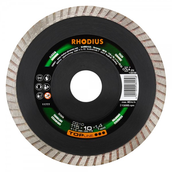Диамантен диск за плочки и керамика RHODIUS DG10 Ø115 - 303606