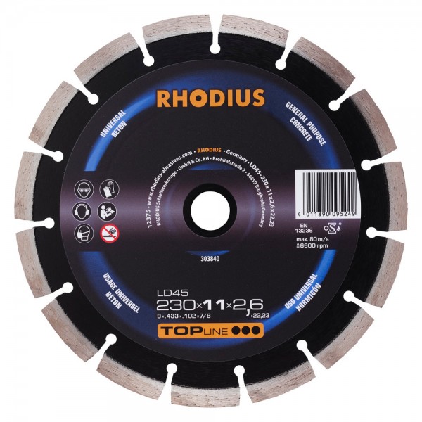 Диамантен диск за бетон RHODIUS LD45 Ø300 - 303839