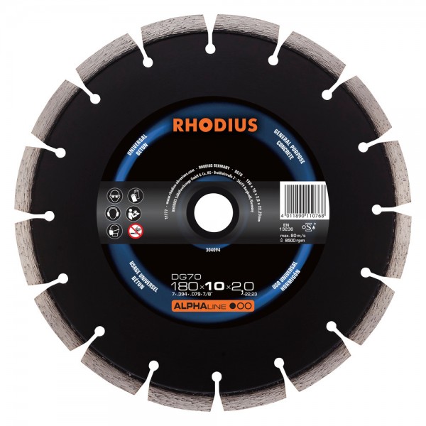 Диамантен диск за бетон RHODIUS DG70 Ø125 - 304092